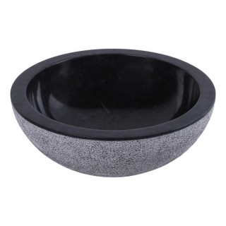 Vasque marbre noire Ø40cm points KC-D