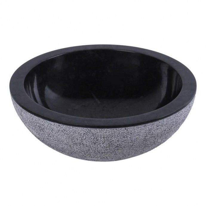 Vasque marbre noire Ø40cm points KC-D