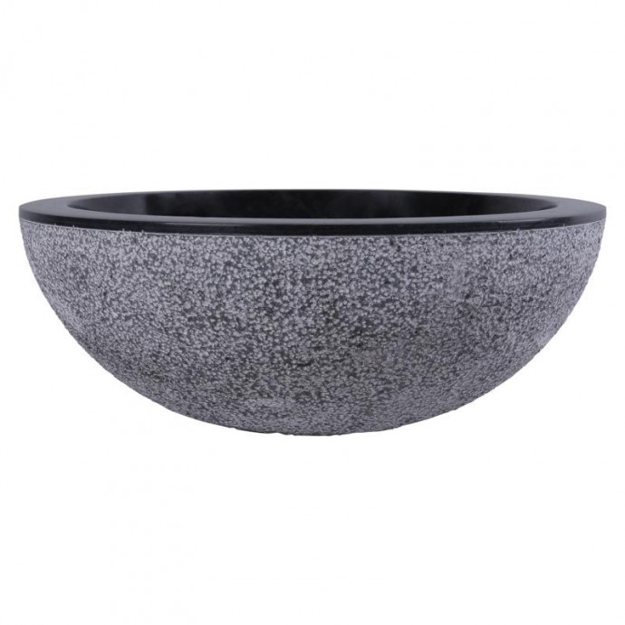 Vasque marbre points Ø40cm noire KC-D