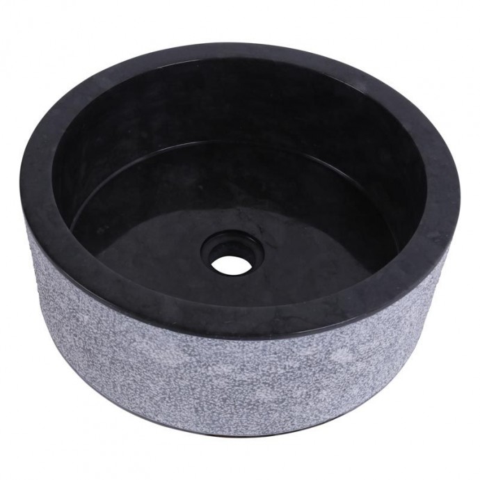 Vasque marbre design Ø40cm noire points SL-D