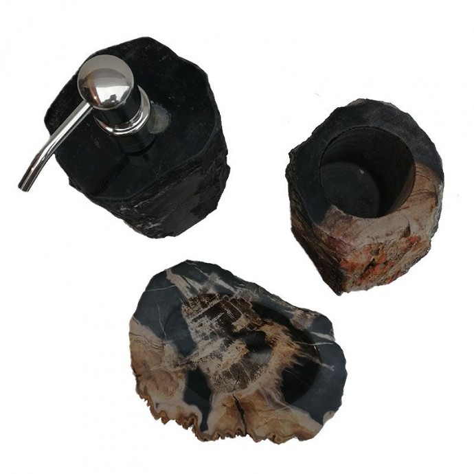 Ensemble accessoires salle de bain noir