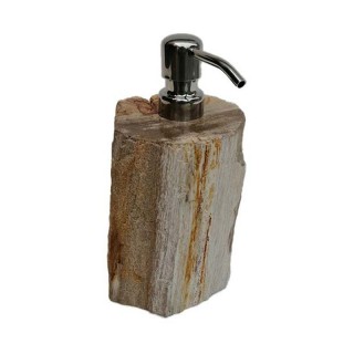 Distributeur de savon en bois fossilisé marron Distributeur de savon en bois fossilisé marron