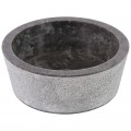 Vasque marbre noire design Ø40cm points LY-D