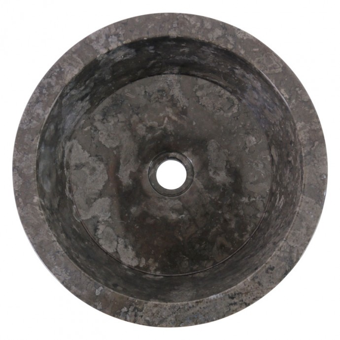 Vasque marbre ronde noire Ø40cm points LY-D