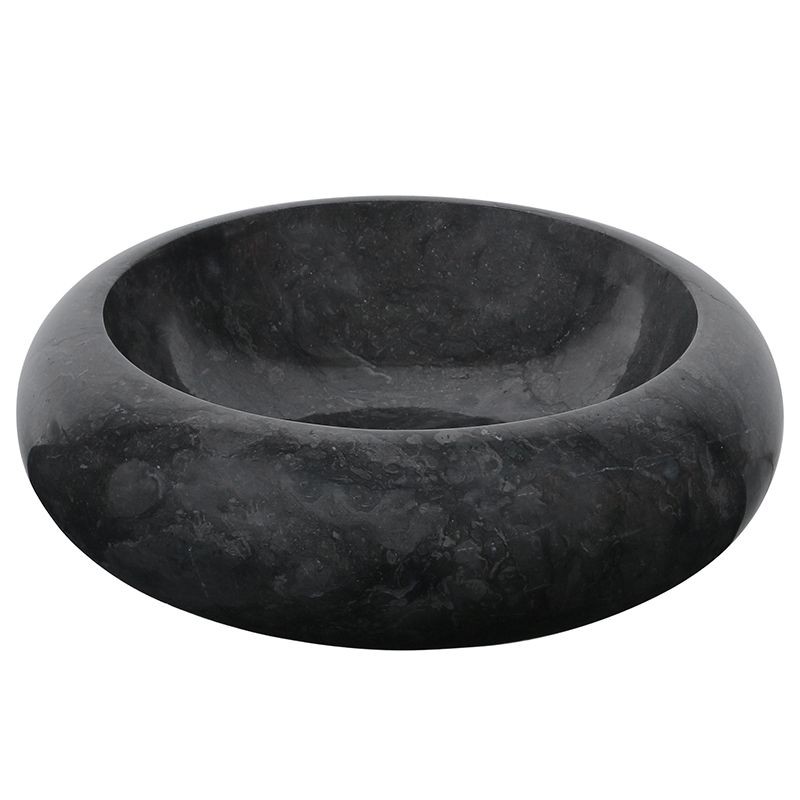 Vasque marbre donut Ø40cm lisse DN-P noire