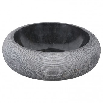 Vasque marbre donut Ø40cm traits DN-G noir Vasque marbre donut Ø40cm traits DN-G noir