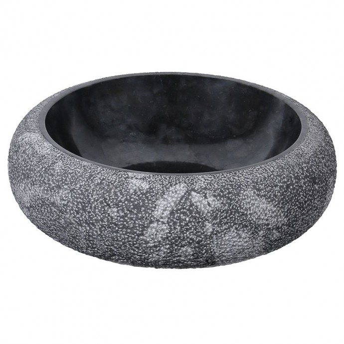 Vasque marbre donut Ø40cm points DN-D noire 