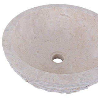 Vasque marbre brut Ø40cm creme KC-M