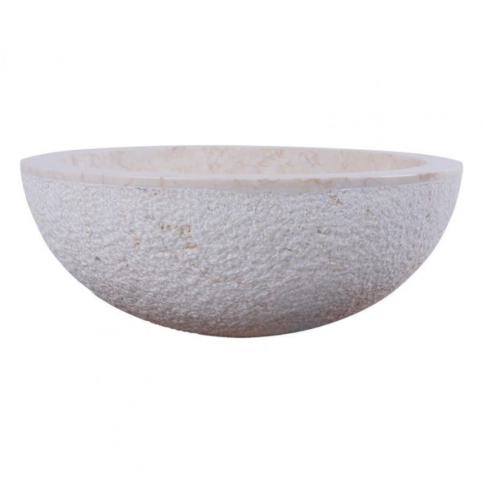 Vasque marbre beige Ø40cm points KC-D