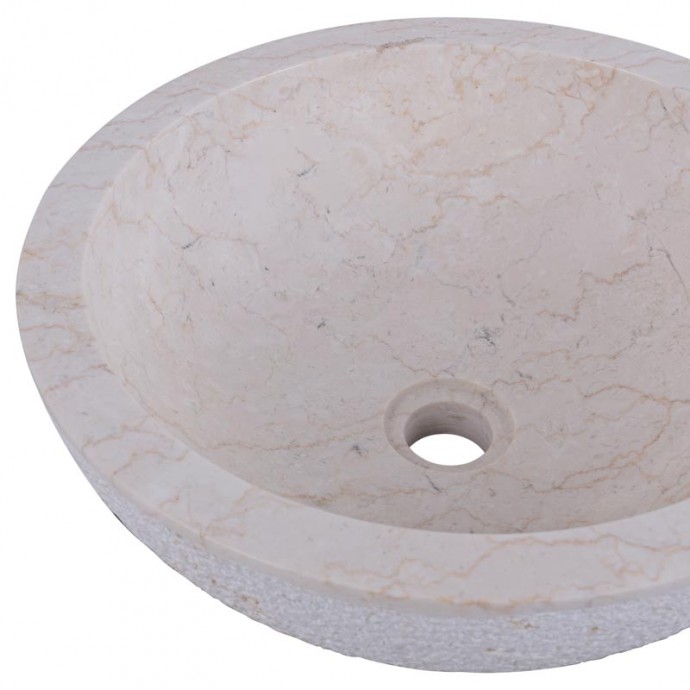 Vasque marbre points Ø40cm creme KC-D