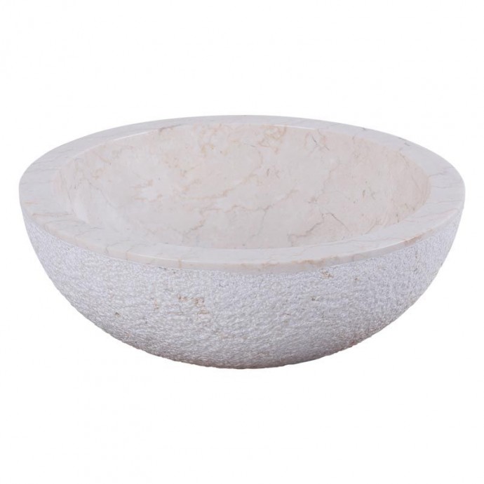 Vasque marbre salle de bain Ø40cm creme KC-D