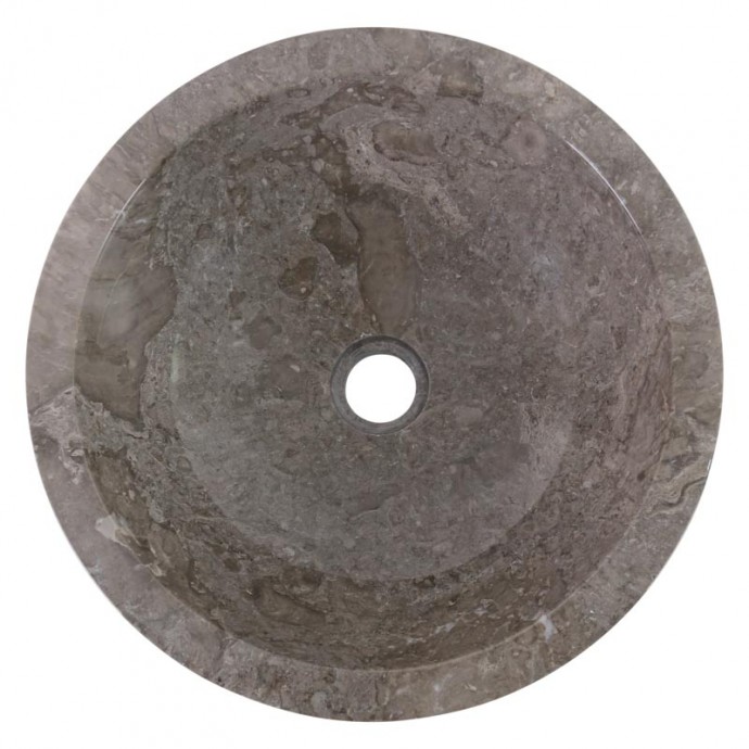 Vasque marbre bol grise Ø40cm points KC-D