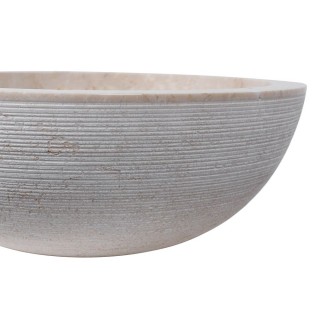 Vasque marbre ronde Ø40cm traits KC-G blanche