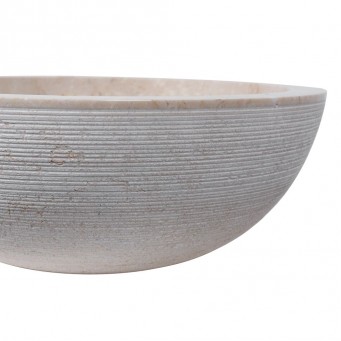 Vasque marbre ronde Ø40cm traits KC-G blanche Vasque marbre ronde Ø40cm traits KC-G blanche