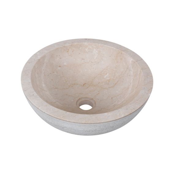 Vasque marbre ronde Ø40cm traits KC-G creme