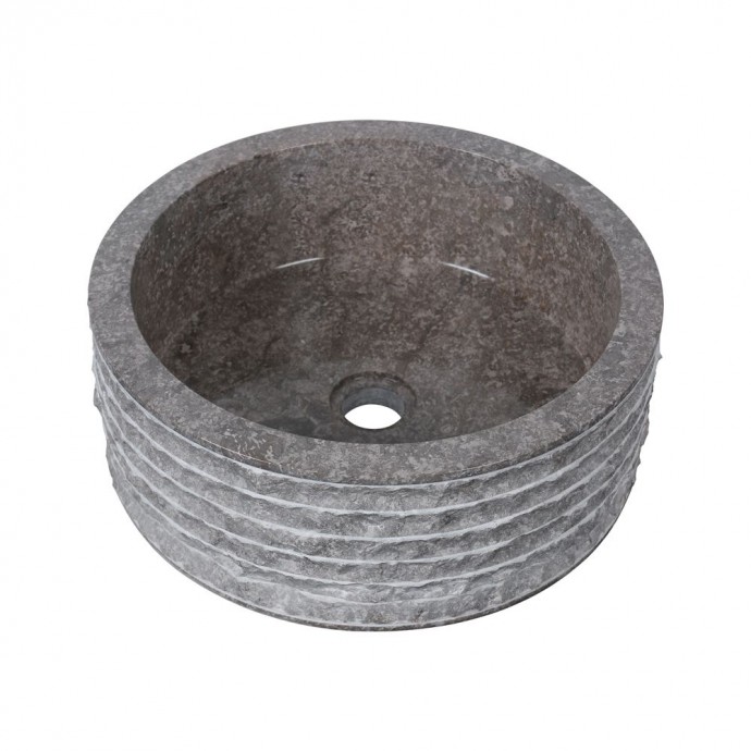 Vasque grise ronde au bord droit