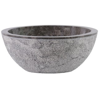 Vasque marbre oeuf Ø40cm points MR-D