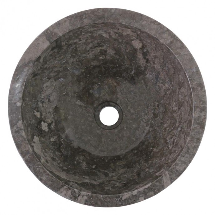 Vasque marbre grise oeuf Ø40cm points MR-D