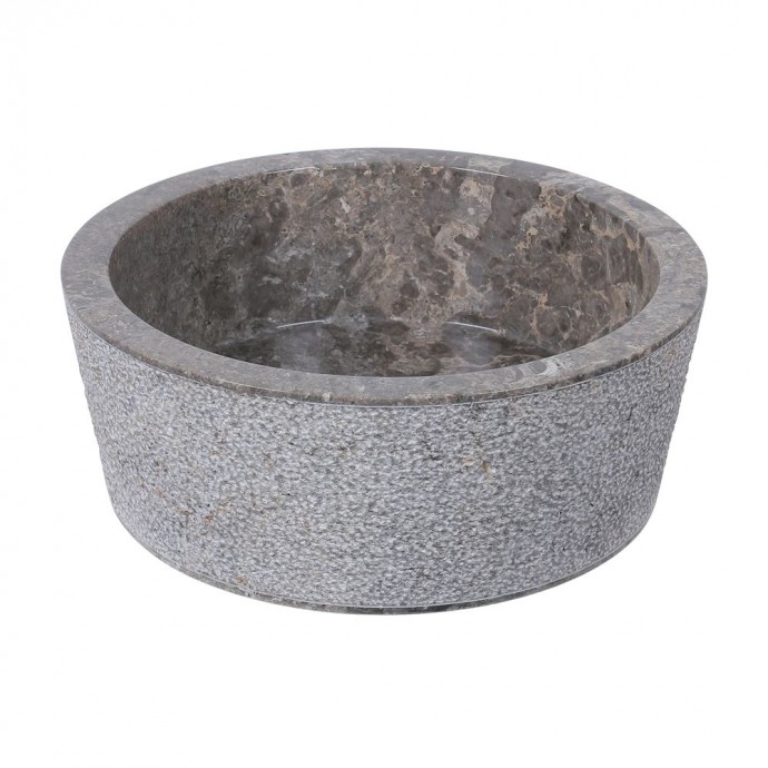 Vasque marbre droite Ø40cm points LY-D