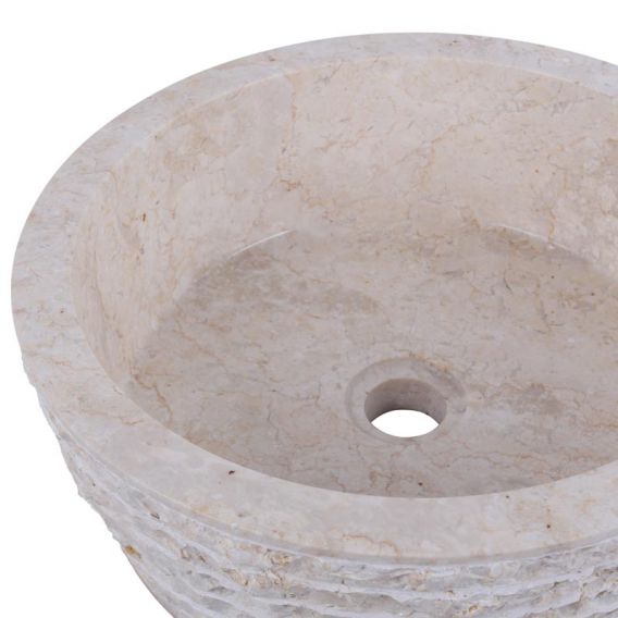 Vasque marbre ronde brute Ø40cm creme LY-M