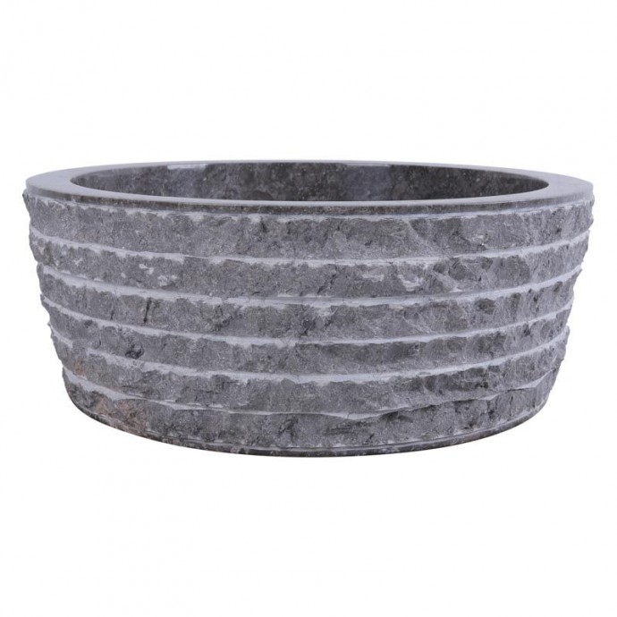 Vasque marbre grise Ø40cm brut LY-M