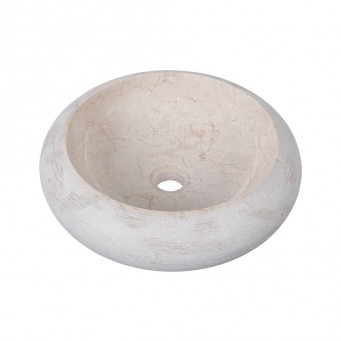 Vasque marbre donut Ø40cm traits DN-G beige Vasque marbre donut Ø40cm traits DN-G beige
