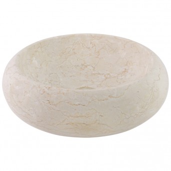 Vasque à poser ronde marbre beige Ø40cm DN-P CREAM