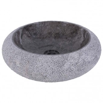 Vasque marbre boudin gris  Ø40cm points DN-D Vasque marbre boudin gris  Ø40cm points DN-D