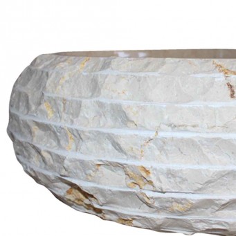 Vasque marbre donut Ø40cm beige DN-M Vasque marbre donut Ø40cm beige DN-M