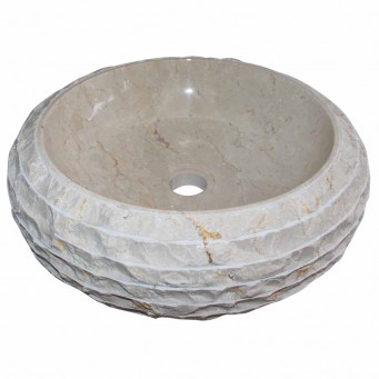 Vasque ronde donut marbre beige Ø40cm DN-M CREAM
