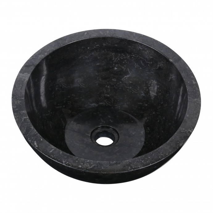 Vasque marbre oblique noir Ø40cm MR-P BLACK
