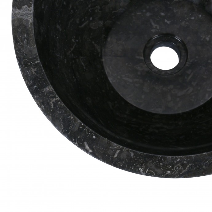 Vasque marbre oblique noir Ø40cm MR-P BLACK