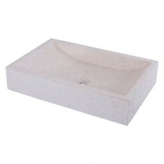 Vasque beige en marbre finition martelée 60cm RSB-D CREAM
