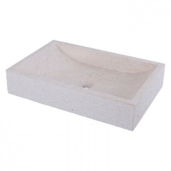 Vasque beige en marbre finition martelée 60cm RSB-D CREAM Vasque beige en marbre finition martelée 60cm RSB-D CREAM