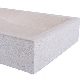 Vasque beige en marbre finition martelée 60cm RSB-D CREAM