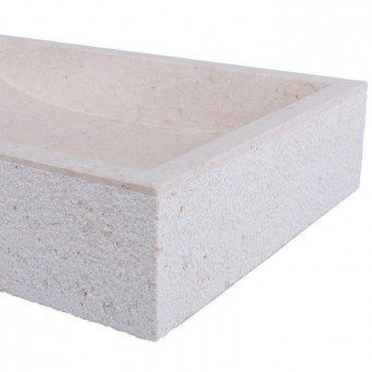 Vasque beige en marbre finition martelée 60cm RSB-D CREAM Vasque beige en marbre finition martelée 60cm RSB-D CREAM