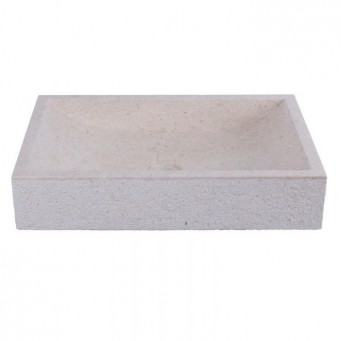 Vasque beige en marbre finition martelée 60cm RSB-D CREAM Vasque beige en marbre finition martelée 60cm RSB-D CREAM