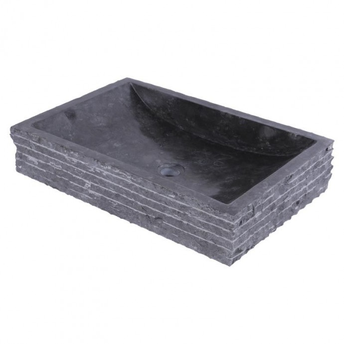 Vasque marbre salle de bain grise 60cm brute RSB-M