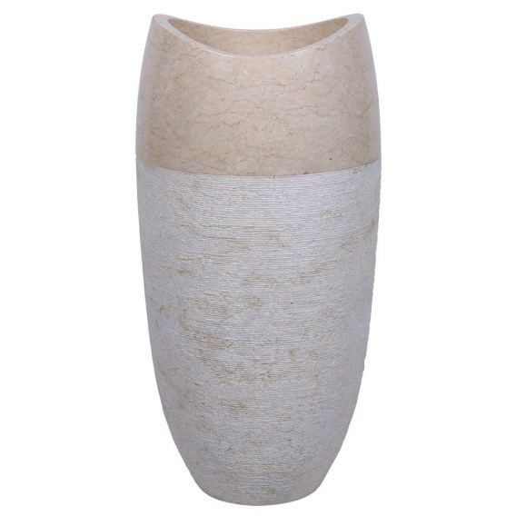 Vasque colonne beige marbre Ø40cm design PGT-G