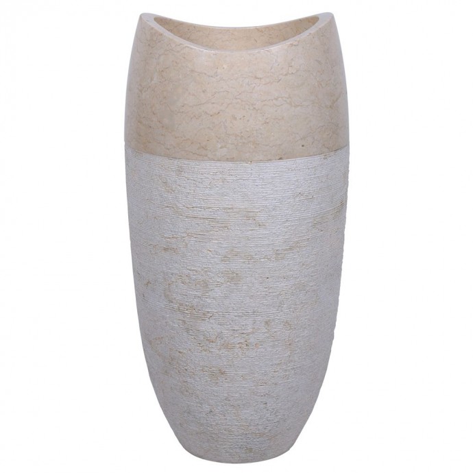 Vasque colonne  beige marbre Ø40cm design PGT-G
