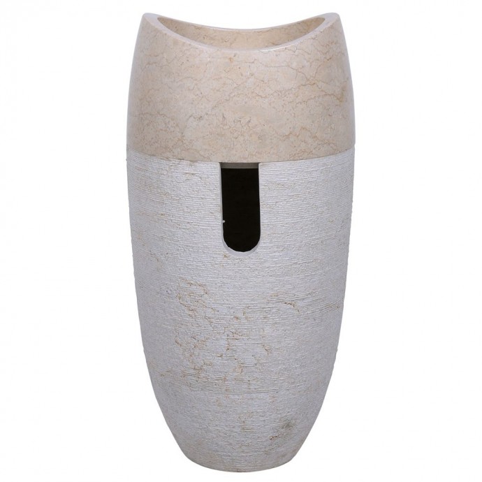 Vasque pied salle de bain marbre Ø40cm design PGT-G beige