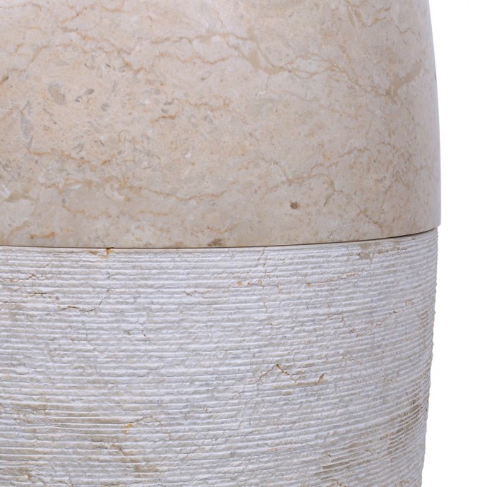 Vasque sur pied marbre Ø40cm design PGT-G beige