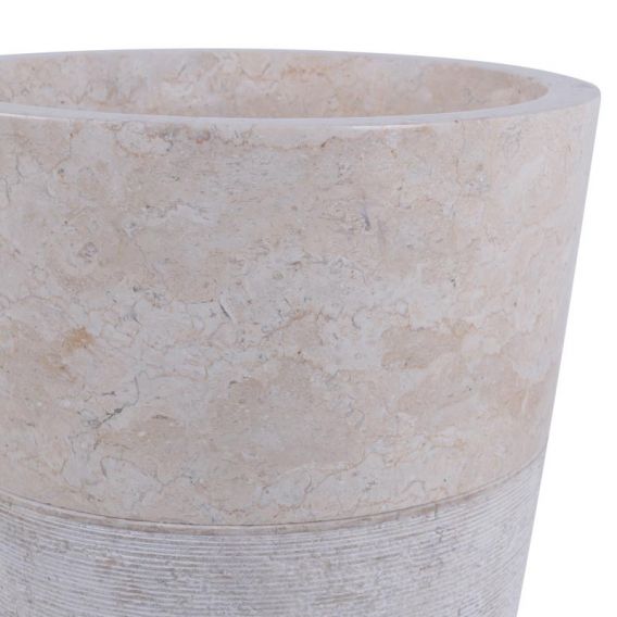 Vasque colonne en marbre Ø40cm traits PA22-G