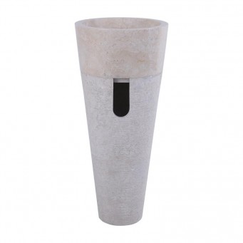 Vasque salle de bain sur pied marbre Ø40cm traits PA22-G Vasque salle de bain sur pied marbre Ø40cm traits PA22-G