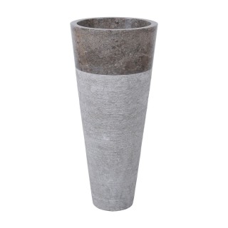 Vasque colonne grise marbre Ø40cm traits PA22G