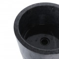 Vasque colonne noir marbre Ø40cm lisse PA22-FP