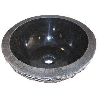 Vasque marbre oblique noire Ø40cm MR-M BLACK