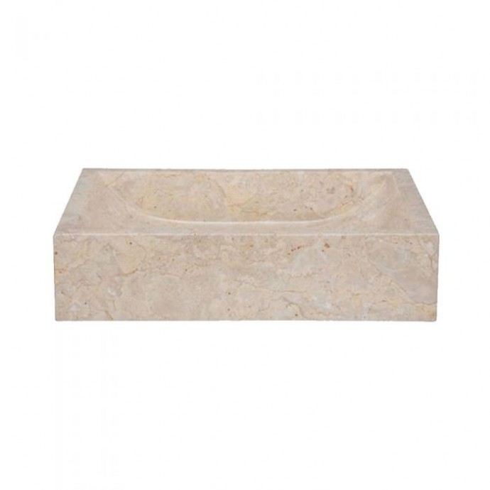 Vasque marbre 50cm rectangulaire beige MAFSG