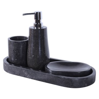 Set accessoires salle de bain en marbre noir SETMA BLACK Set accessoires salle de bain en marbre noir SETMA BLACK