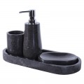 Set accessoires salle de bain en marbre noir SETMA BLACK